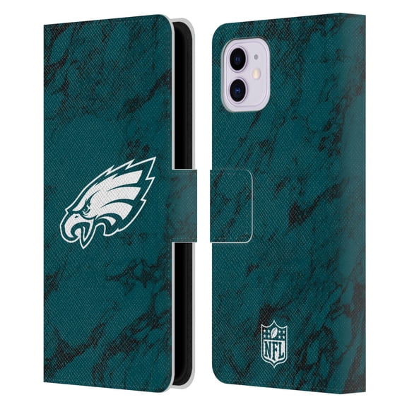 Head Case Designs NFL Philadelphia Eagles Graphics Coloured Marble Leather Book Wallet Case Cover For Apple iPhone 11