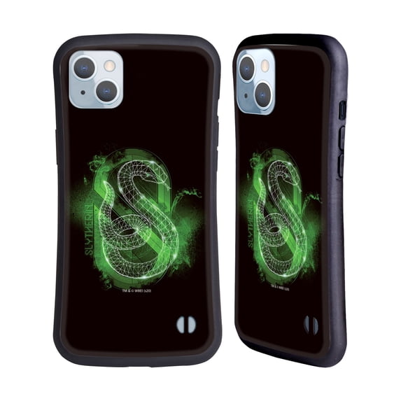 Head Case Designs Officially Licensed Harry Potter Deathly Hallows XVIII Slytherin Hybrid Case Compatible with Apple iPhone 14 Plus