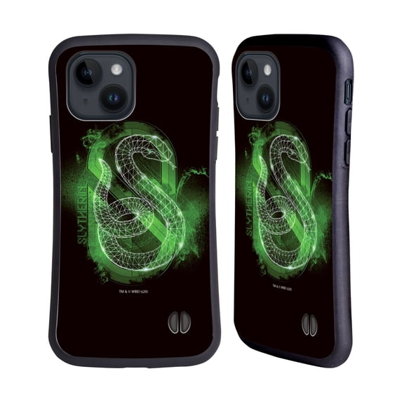 Head Case Designs Officially Licensed Harry Potter Deathly Hallows XVIII Slytherin Hybrid Case Compatible with Apple iPhone 15