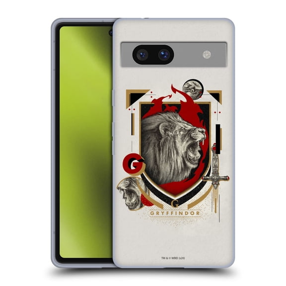 Head Case Designs Officially Licensed Harry Potter Deathly Hallows XXVII Gryffindor Soft Gel Case Compatible with Google Pixel 7a