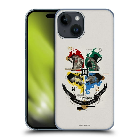 Head Case Designs Officially Licensed Harry Potter Deathly Hallows XXVII Hogwarts Hard Back Case Compatible with Apple iPhone 15