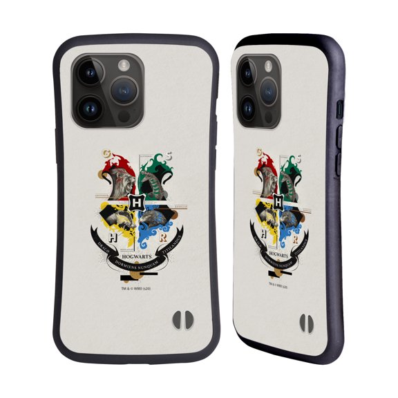 Head Case Designs Officially Licensed Harry Potter Deathly Hallows XXVII Hogwarts Hybrid Case Compatible with Apple iPhone 15 Pro Max