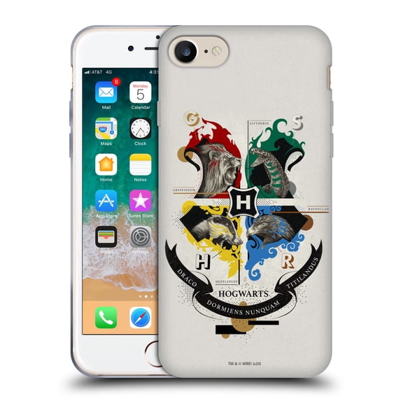 Head Case Designs Officially Licensed Harry Potter Deathly Hallows XXVII Hogwarts Soft Gel Case Compatible with Apple iPhone 7 / 8 / SE 2020 & 2022