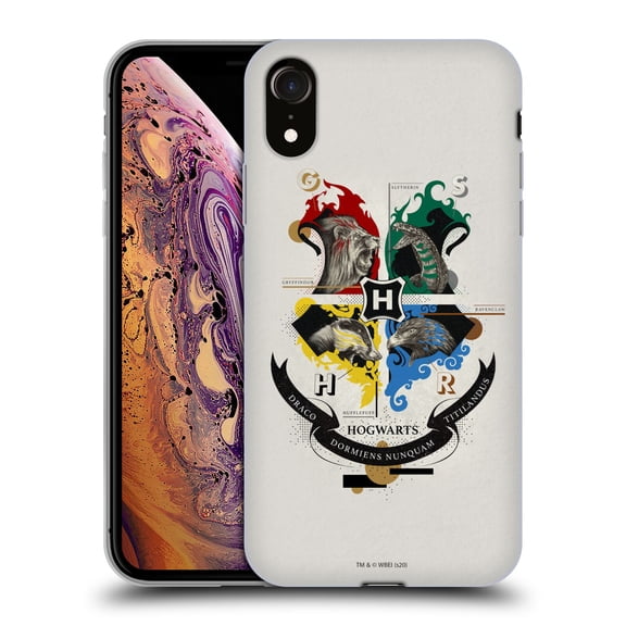 Head Case Designs Officially Licensed Harry Potter Deathly Hallows XXVII Hogwarts Soft Gel Case Compatible with Apple iPhone XR
