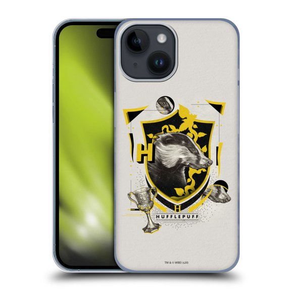 Head Case Designs Officially Licensed Harry Potter Deathly Hallows XXVII Hufflepuff Hard Back Case Compatible with Apple iPhone 15