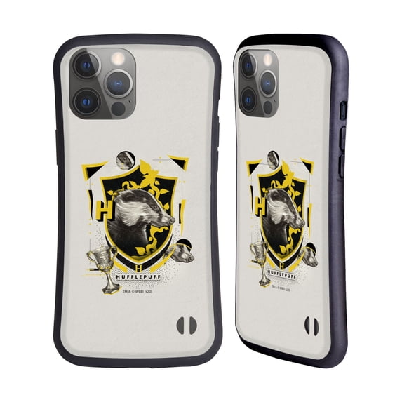 Head Case Designs Officially Licensed Harry Potter Deathly Hallows XXVII Hufflepuff Hybrid Case Compatible with Apple iPhone 14 Pro Max