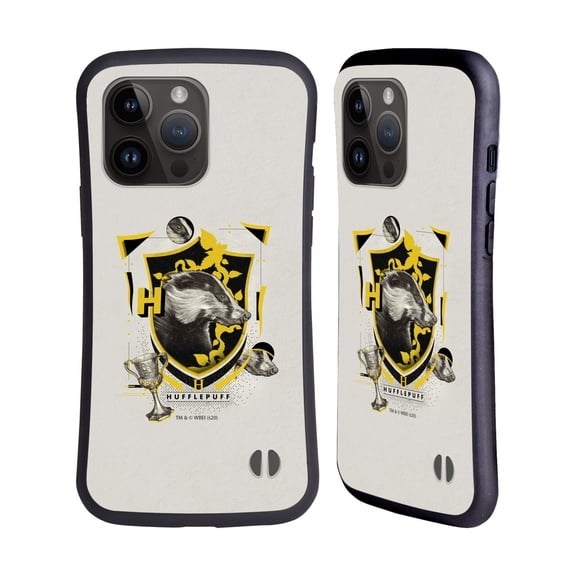 Head Case Designs Officially Licensed Harry Potter Deathly Hallows XXVII Hufflepuff Hybrid Case Compatible with Apple iPhone 15 Pro Max
