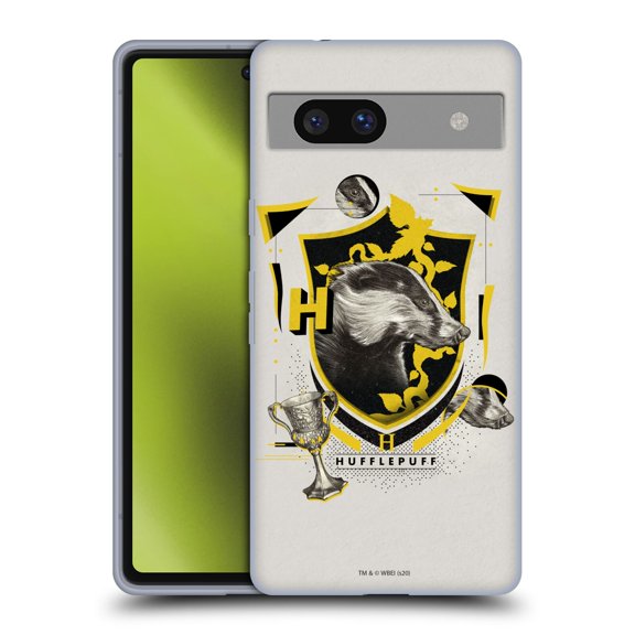 Head Case Designs Officially Licensed Harry Potter Deathly Hallows XXVII Hufflepuff Soft Gel Case Compatible with Google Pixel 7a