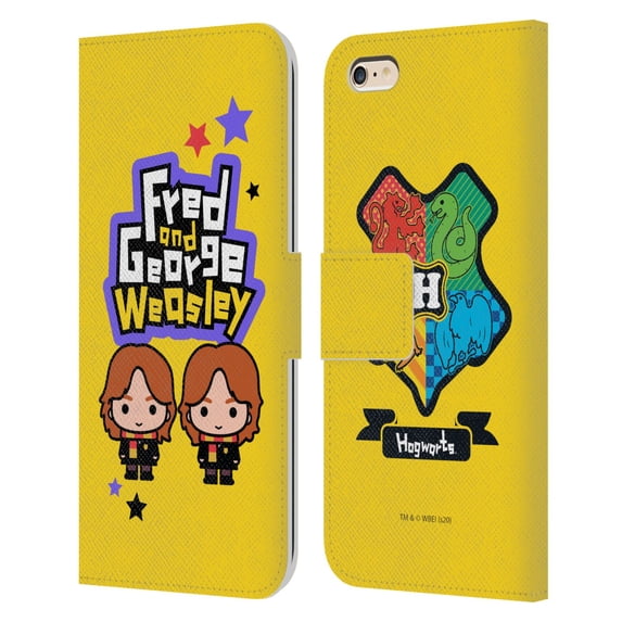 Head Case Designs Officially Licensed Harry Potter Deathly Hallows XXVIII Fred & George Weasley Leather Book Case Compatible with Apple iPhone 6 Plus / iPhone 6s Plus