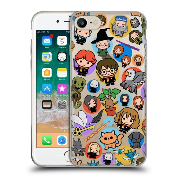 Head Case Designs Officially Licensed Harry Potter Deathly Hallows XXVIII Pattern Soft Gel Case Compatible with Apple iPhone 7 / 8 / SE 2020 & 2022
