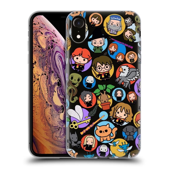 Head Case Designs Officially Licensed Harry Potter Deathly Hallows XXVIII Pattern Soft Gel Case Compatible with Apple iPhone XR