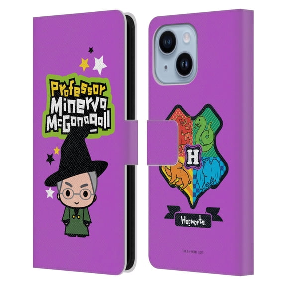 Head Case Designs Officially Licensed Harry Potter Deathly Hallows XXVIII Professor Mcgonagall Leather Book Wallet Case Cover Compatible with Apple iPhone 14 Plus