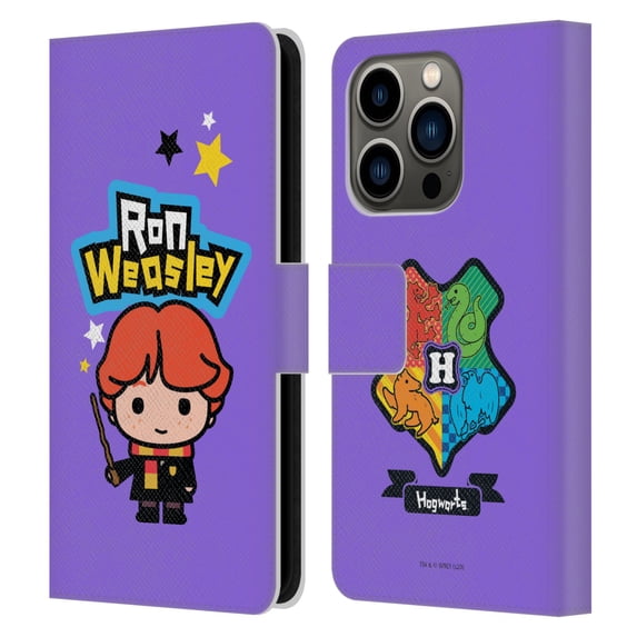 Head Case Designs Officially Licensed Harry Potter Deathly Hallows XXVIII Ron Weasley Leather Book Wallet Case Cover Compatible with Apple iPhone 14 Pro