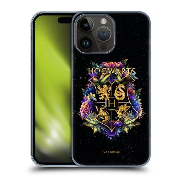 Head Case Designs Officially Licensed Harry Potter Deathly Hallows XXXI Hogwarts Crest 1 Hard Back Case Compatible with Apple iPhone 15 Pro Max
