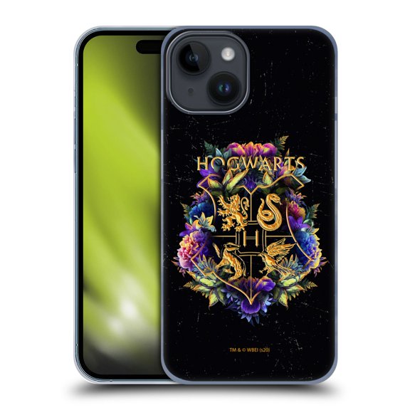 Head Case Designs Officially Licensed Harry Potter Deathly Hallows XXXI Hogwarts Crest 1 Hard Back Case Compatible with Apple iPhone 15