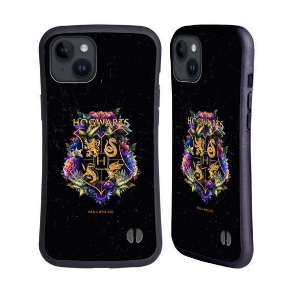 Head Case Designs Officially Licensed Harry Potter Deathly Hallows XXXI Hogwarts Crest 1 Hybrid Case Compatible with Apple iPhone 15 Plus