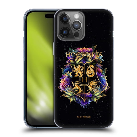 Head Case Designs Officially Licensed Harry Potter Deathly Hallows XXXI Hogwarts Crest 1 Soft Gel Case Compatible with Apple iPhone 14 Pro Max