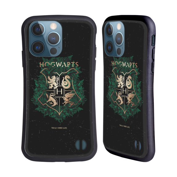 Head Case Designs Officially Licensed Harry Potter Deathly Hallows XXXI Hogwarts Crest 2 Hybrid Case Compatible with Apple iPhone 13 Pro
