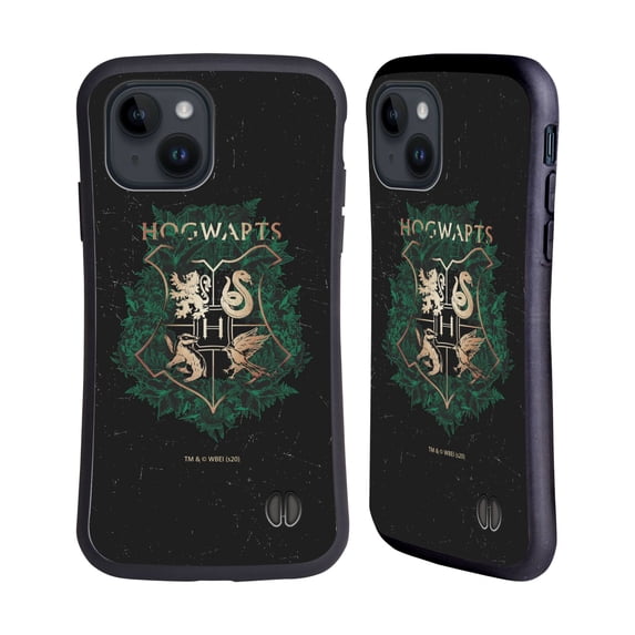 Head Case Designs Officially Licensed Harry Potter Deathly Hallows XXXI Hogwarts Crest 2 Hybrid Case Compatible with Apple iPhone 15