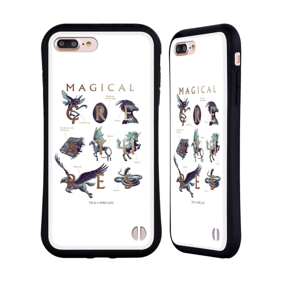 Head Case Designs Officially Licensed Harry Potter Deathly Hallows XXXI Magical Creatures Hybrid Case Compatible with Apple iPhone 7 Plus / iPhone 8 Plus