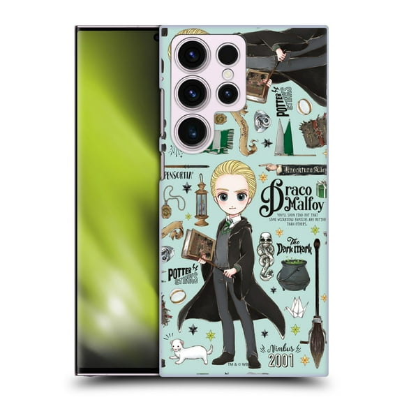 Head Case Designs Officially Licensed Harry Potter Deathly Hallows XXXVII Draco Pattern Hard Back Case Compatible with Samsung Galaxy S23 Ultra 5G