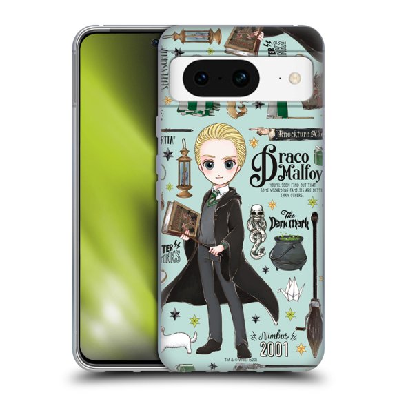 Head Case Designs Officially Licensed Harry Potter Deathly Hallows XXXVII Draco Pattern Soft Gel Case Compatible with Google Pixel 8