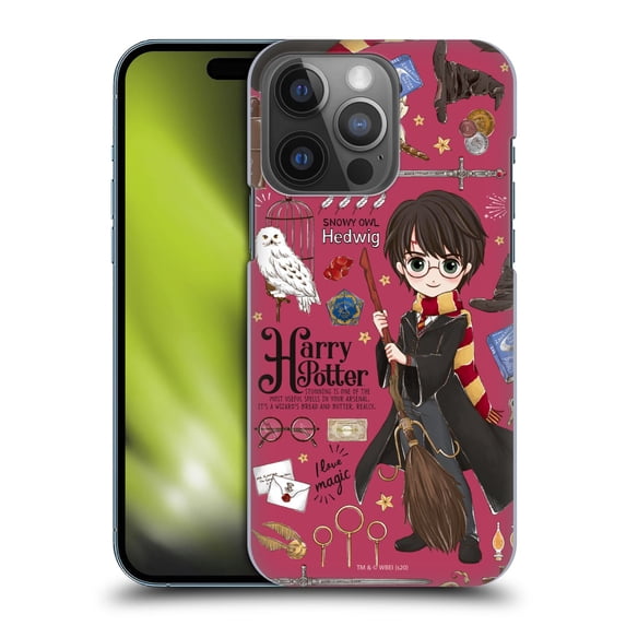 Head Case Designs Officially Licensed Harry Potter Deathly Hallows XXXVII Harry Pattern Hard Back Case Compatible with Apple iPhone 14 Pro