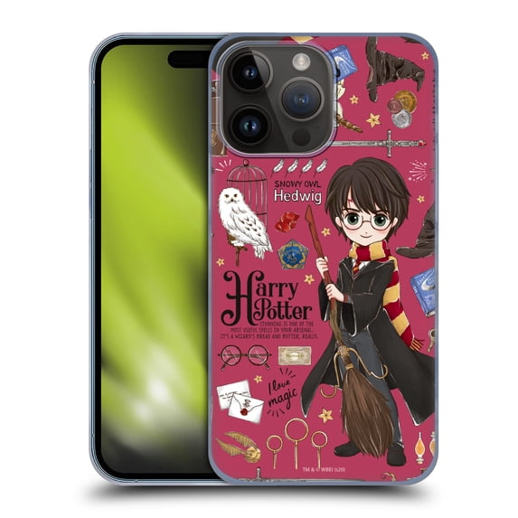 Head Case Designs Officially Licensed Harry Potter Deathly Hallows XXXVII Harry Pattern Hard Back Case Compatible with Apple iPhone 15 Pro Max