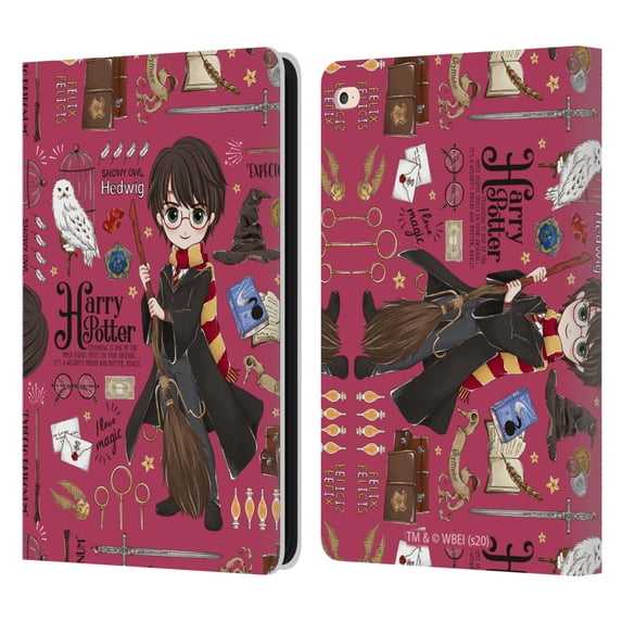 Head Case Designs Officially Licensed Harry Potter Deathly Hallows XXXVII Harry Pattern Leather Book Wallet Case Cover Compatible with Apple iPad Air 2 (2014)