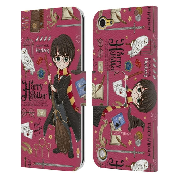 Head Case Designs Officially Licensed Harry Potter Deathly Hallows XXXVII Harry Pattern Leather Book Wallet Case Cover Compatible with Apple iPod Touch 5G 5th Gen