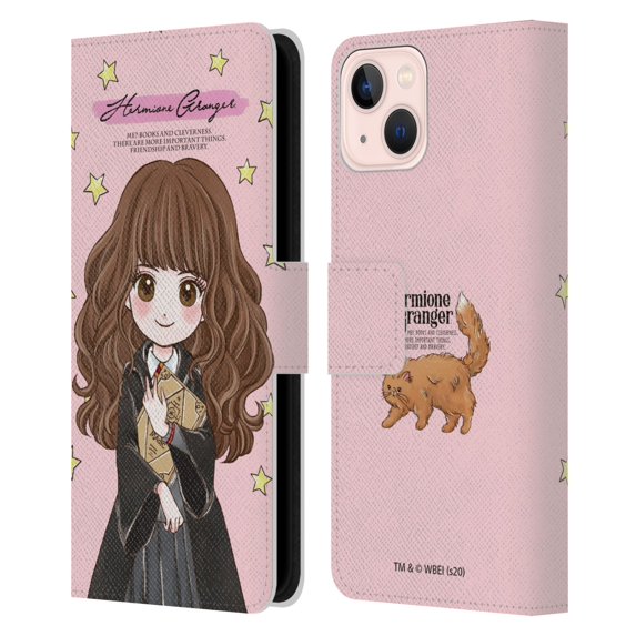 Head Case Designs Officially Licensed Harry Potter Deathly Hallows XXXVII Hermione Granger Leather Book Wallet Case Cover Compatible with Apple iPhone 13