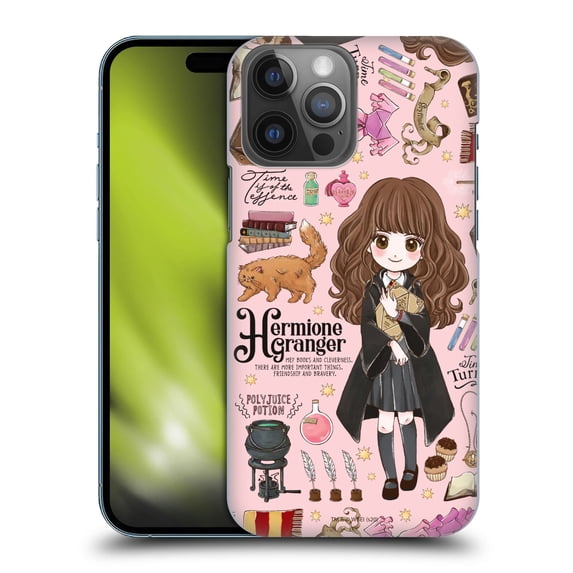 Head Case Designs Officially Licensed Harry Potter Deathly Hallows XXXVII Hermione Pattern Hard Back Case Compatible with Apple iPhone 14 Pro Max