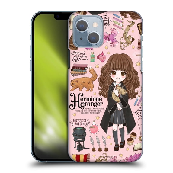 Head Case Designs Officially Licensed Harry Potter Deathly Hallows XXXVII Hermione Pattern Hard Back Case Compatible with Apple iPhone 14