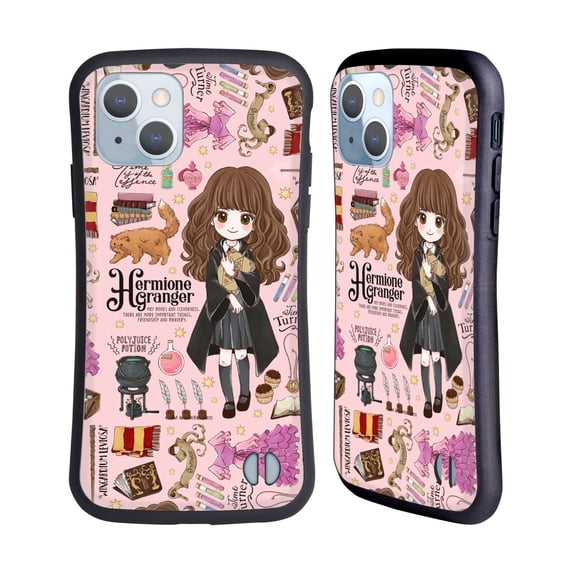 Head Case Designs Officially Licensed Harry Potter Deathly Hallows XXXVII Hermione Pattern Hybrid Case Compatible with Apple iPhone 14