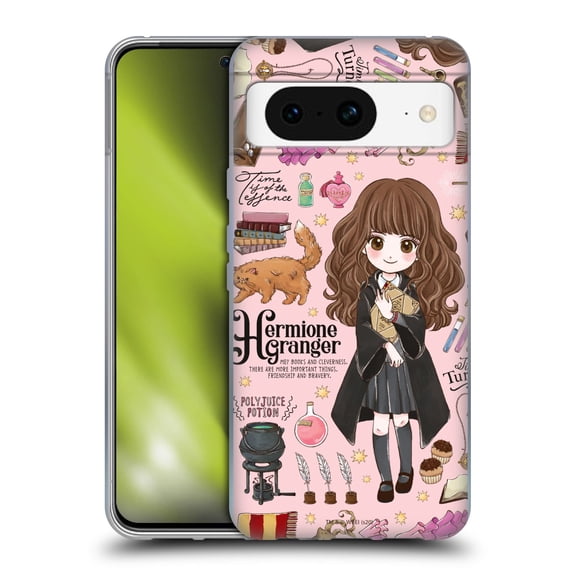 Head Case Designs Officially Licensed Harry Potter Deathly Hallows XXXVII Hermione Pattern Soft Gel Case Compatible with Google Pixel 8