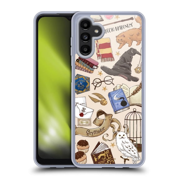 Head Case Designs Officially Licensed Harry Potter Deathly Hallows XXXVII Hogwarts Pattern Soft Gel Case Compatible with Samsung Galaxy A13 5G (2021)