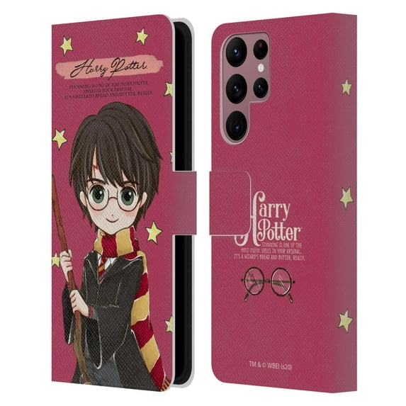 Head Case Designs Officially Licensed Harry Potter Deathly Hallows XXXVII Harry Leather Book Wallet Case Cover Compatible with Samsung Galaxy S22 Ultra 5G