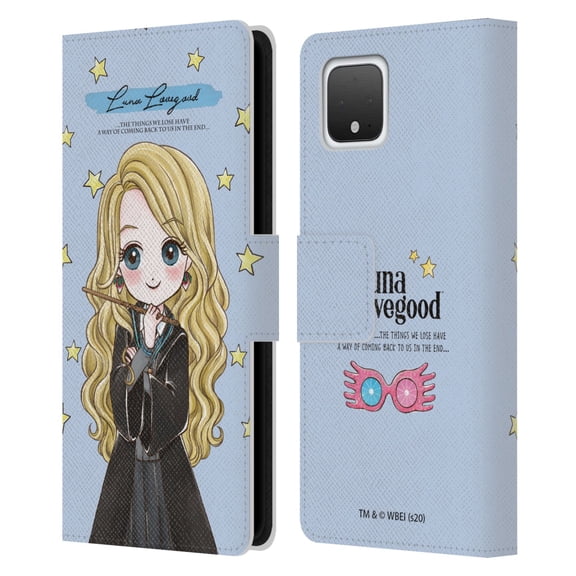 Head Case Designs Officially Licensed Harry Potter Deathly Hallows XXXVII Luna Lovegood Leather Book Wallet Case Cover Compatible with Google Pixel 4
