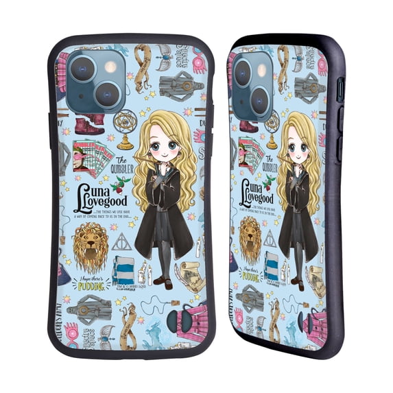 Head Case Designs Officially Licensed Harry Potter Deathly Hallows XXXVII Luna Pattern Hybrid Case Compatible with Apple iPhone 13