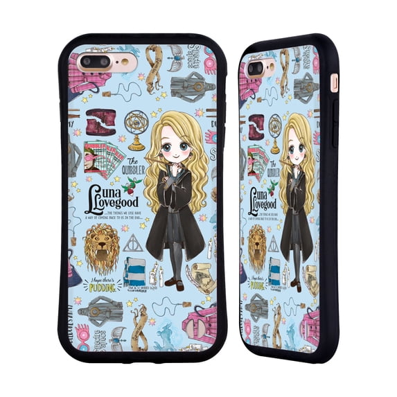 Head Case Designs Officially Licensed Harry Potter Deathly Hallows XXXVII Luna Pattern Hybrid Case Compatible with Apple iPhone 7 Plus / iPhone 8 Plus