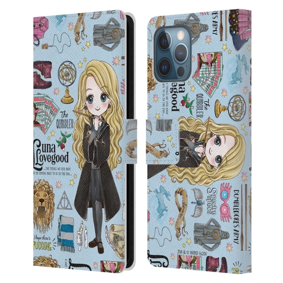 Head Case Designs Officially Licensed Harry Potter Deathly Hallows XXXVII Luna Pattern Leather Book Wallet Case Cover Compatible with Apple iPhone 12 Pro Max