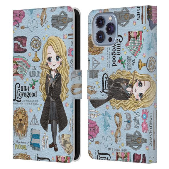 Head Case Designs Officially Licensed Harry Potter Deathly Hallows XXXVII Luna Pattern Leather Book Wallet Case Cover Compatible with Apple iPhone 14