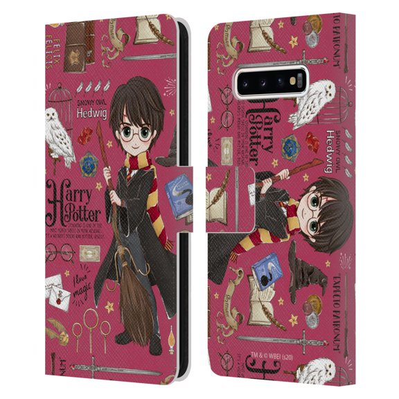 Head Case Designs Officially Licensed Harry Potter Deathly Hallows XXXVII Harry Pattern Leather Book Wallet Case Cover Compatible with Samsung Galaxy S10+ / S10 Plus