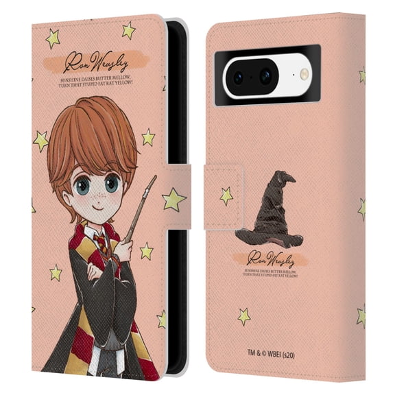 Head Case Designs Officially Licensed Harry Potter Deathly Hallows XXXVII Ron Weasley Leather Book Wallet Case Cover Compatible with Google Pixel 8