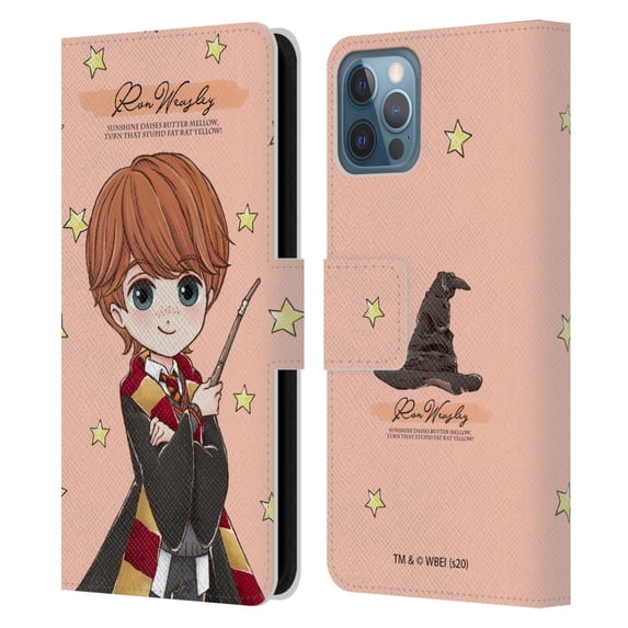 Head Case Designs Officially Licensed Harry Potter Deathly Hallows XXXVII Ron Weasley Leather Book Wallet Case Cover Compatible with Apple iPhone 12 / iPhone 12 Pro