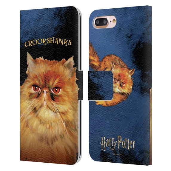 Head Case Designs Officially Licensed Harry Potter Prisoner Of Azkaban II Crookshanks Leather Book Wallet Case Cover Compatible with Apple iPhone 7 Plus / iPhone 8 Plus