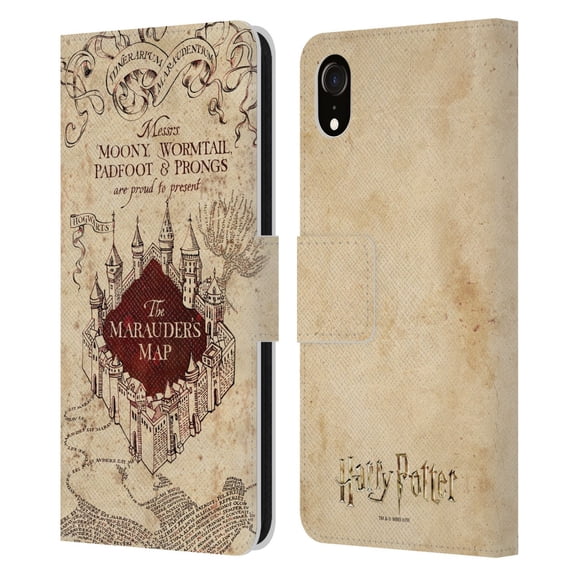 Head Case Designs Harry Potter Prisoner Of Azkaban II The Marauder's Map Leather Book Wallet Case Cover For Apple iPhone XR