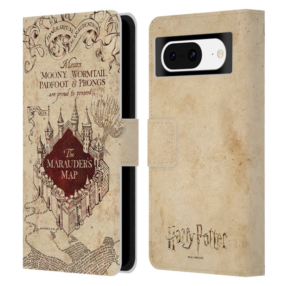 Head Case Designs Officially Licensed Harry Potter Prisoner Of Azkaban II The Marauder's Map Leather Book Wallet Case Cover Compatible with Google Pixel 8
