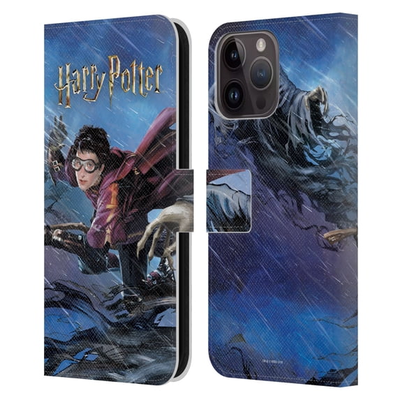 Head Case Designs Officially Licensed Harry Potter Prisoner Of Azkaban II Quidditch 1 Leather Book Wallet Case Cover Compatible with Apple iPhone 15 Pro Max