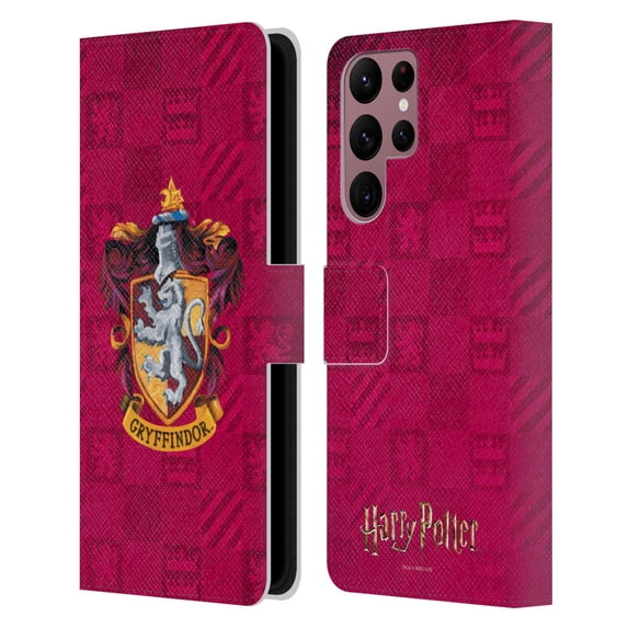 Head Case Designs Officially Licensed Harry Potter Prisoner Of Azkaban I Gryffindor Crest Leather Book Wallet Case Cover Compatible with Samsung Galaxy S22 Ultra 5G